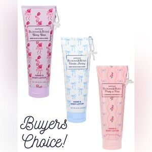 Blooms & Bows 8oz Hand and Body Lotion with Pearl Bow Charm - Choose 1